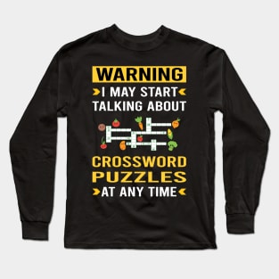 Warning Crossword Puzzles Long Sleeve T-Shirt